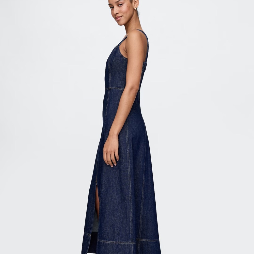 NWT GAP Women's Dark Blue Denim Dress - Picture 3 of 8